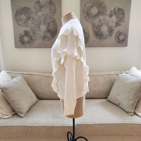 Charter Club Ruffled Sweater Sz Lg - Picture 5 of 11